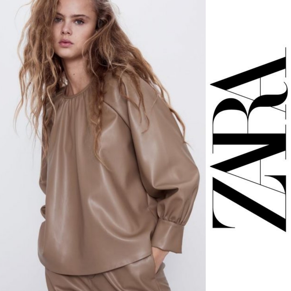Zara Faux Leather Top